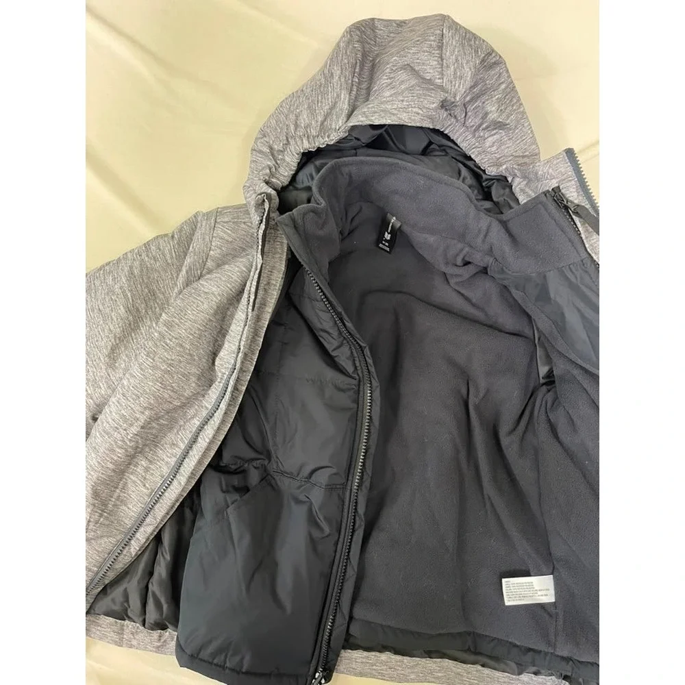 All in Motion Kids 3-in-1 Systems Jacket Gray Heather Winter Coat Hooded Size M